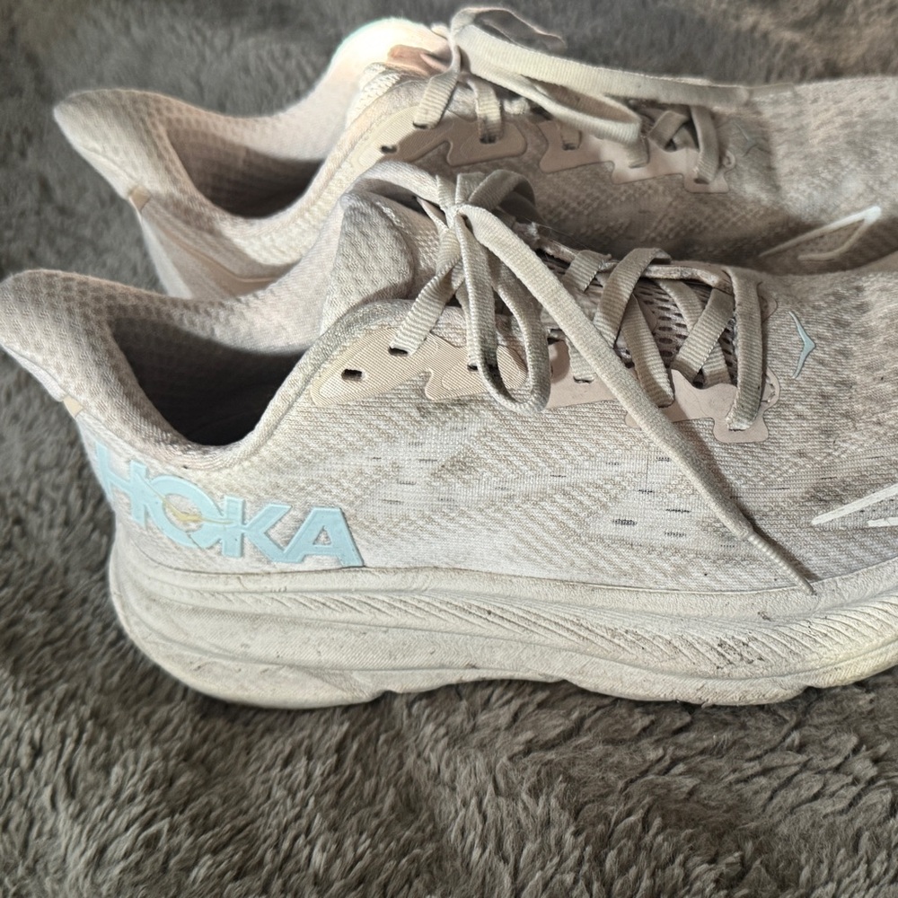 Hoka Light Beige Running Shoes
